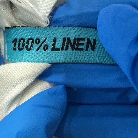 The Pearl Pagoda 100% Linen White Embroidered Long Sleeve Grecian Maxi Dress M - Picture 8 of 14